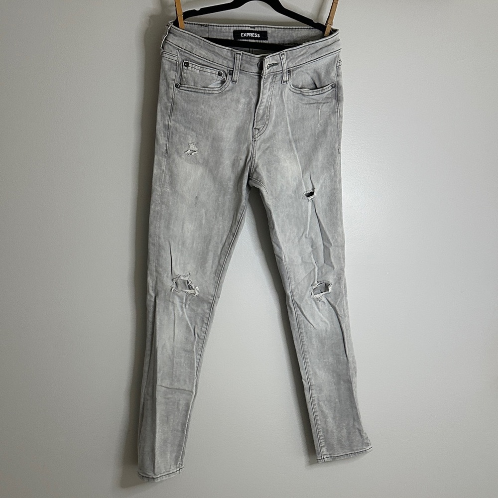Express Men’s Light Gray Skinny Jeans (2/$20)